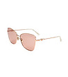 Златисти дамски слънчеви очила с розови лещи-0 снимка