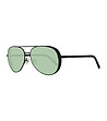 Мъжки слънчеви очила с черни рамки и зелени лещи-0 снимка