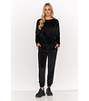 Дамски памучен черен комплект от блуза и панталон Sisi-0 снимка