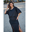 Памучен черен комплект от блуза и пола Tola-4 снимка