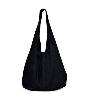 Черна дамска чанта от естествена кожа Livia снимка
