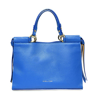 Дамска синя чанта от естествена кожа Diana снимка