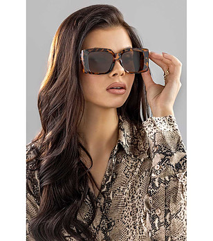 Дамски слънчеви очила в цвят хавана Natalia  снимка