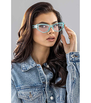 Светлосини дамски слънчеви очила с розови лещи Julia снимка