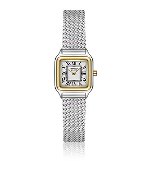 Сребрист мъжки часовник със златист кант Berni снимка