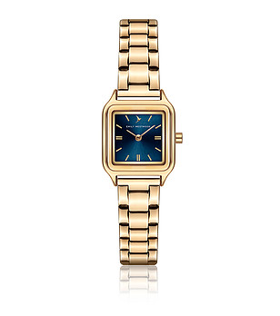 Златист дамски часовник със син циферблат Vala снимка