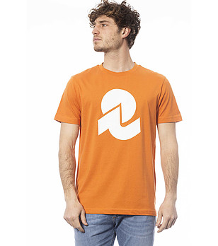 Мъжка памучна тениска в оранжев нюанс снимка
