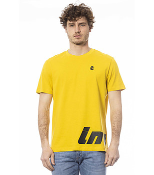 Мъжка памучна тениска в жълт цвят снимка