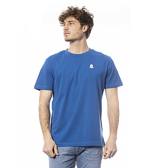 Мъжка памучна тениска в син нюанс снимка