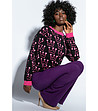 Дамски памучен пуловер в черно и розово Celia-0 снимка