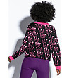 Дамски памучен пуловер в черно и розово Celia-1 снимка