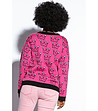 Дамски памучен пуловер в розово и черно Celia-1 снимка