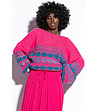 Дамски пуловер в розово и синьо Adalia-0 снимка