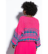 Дамски пуловер в розово и синьо Adalia-1 снимка
