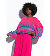 Дамски пуловер в розово и синьо Adalia-4 снимка