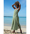 Дълга памучна дамска рокля в пясъчен нюанс Jelena-0 снимка