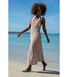 Ефектна памучна ажурена рокля в пясъчен нюанс Jelena-3 снимка