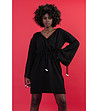 Ефектна черна рокля с високо съдържание на памук Ramona-4 снимка