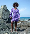 Ефектна лилава рокля с високо съдържание на памук Ramona-0 снимка