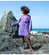 Ефектна лилава рокля с високо съдържание на памук Ramona-2 снимка