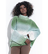 Дамски пуловер в зелено и бяло с омбре ефект  Angelika-0 снимка