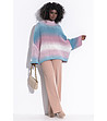 Дамски пуловер с мохер в синьо и розово Angelika-4 снимка