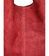 Червена дамска чанта от естествена кожа Livia-2 снимка