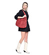 Червена дамска чанта от естествена кожа Livia-4 снимка