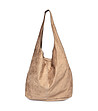 Дамска чанта от естествена кожа в цвят таупе ivia-0 снимка