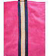 Дамска чанта в цвят фуксия от естествен велур Zira-2 снимка