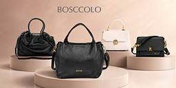 Bosccolo – дамски кожени чанти в бежово, бяло и черно снимка