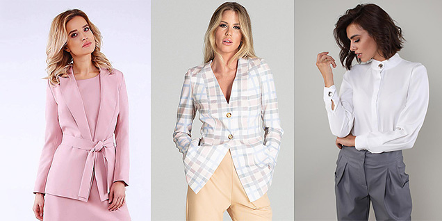 Нова офис визия с риза и сако снимка