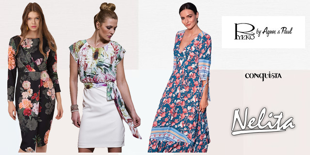 Разцъфти с рокля с флорални мотиви снимка