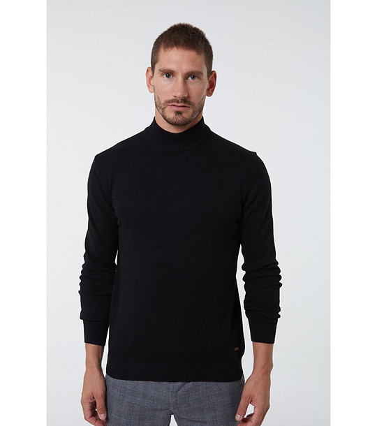Черен мъжки памучен пуловер Viggo снимка