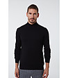 Черен мъжки памучен пуловер Viggo-0 снимка