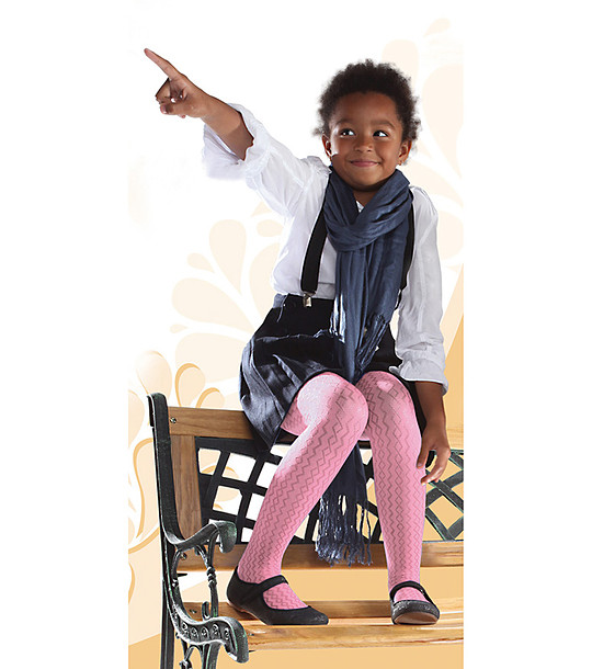 Розов фигурален детски чорапогащник Lidka 40 DEN снимка