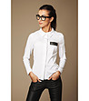Бяла дамска риза с джоб Zila-0 снимка