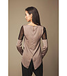 Кафява дамска блуза с прозрачни елементи Bridie-1 снимка