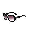 Дамски слънчеви очила с релефна черна рамка-0 снимка
