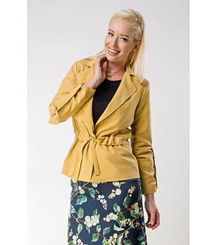 Дамско сако в цвят камел Dita снимка