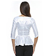 Бяла памучна дамска блуза с пеплум-1 снимка