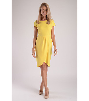 Жълта рокля с къси ръкави Fiorella снимка