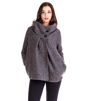 Дамско палто в тъмносиво снимка