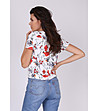 Дамска блуза в бяло с червен флорален принт-1 снимка