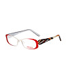 Дамски рамки за очила в червено и бяло с многоцветни дръжки-0 снимка