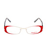Дамски рамки за очила в червено и бяло с многоцветни дръжки-1 снимка