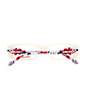 Дамски рамки за очила в цвят екрю с многоцветни дръжки-2 снимка