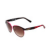 Дамски слънчеви очила в розово и черно с лого-0 снимка