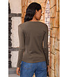 Дамска блуза в цвят каки с памук Lexa-1 снимка