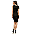Черна памучна рокля без ръкави -3 снимка